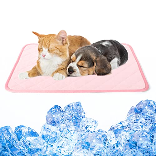 Lollanda Kühlmatte für Hunde und Katze 70 x 55CM, Selbstkühlende Matte Hunde Katzen, Haustier Kühlmatte Selbstkühlende, Kühlmatte Hunde Katzen für Sommer (L, Rosa) von Lollanda