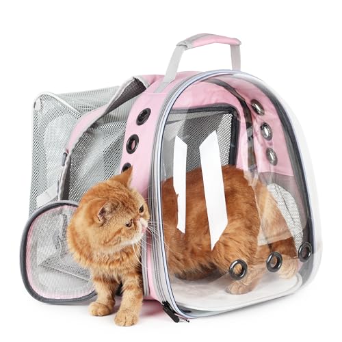 Lollimeow Katzentragerrucksack, erweiterbarer Rucksack, für Haustiere und kleine Hunde, von Fluggesellschaften zugelassen, entworfen für Reisen, Wandern, Spazierengehen und den Außenbereich von Lollimeow