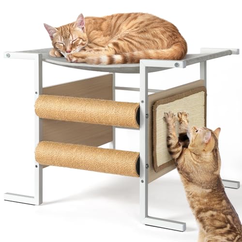 Lomivra Kratzbaum mit Sisal-Kratzbaum, Katzentürme für Indoor-Katzen, Katzenbaumturm mit Katzenbett Sitzstange, Hängematte, Spielzeug, moderner Katzenbaum für Kätzchen, kleiner Katzenständer Lomivra Kratzbaum mit Sisal-Kratzbaum, Katzentürme für Indoor-Katzen, Katzenbaumturm mit Katzenbett Sitzstange, Hängematte, Spielzeug, moderner Katzenbaum für Kätzchen, kleiner Katzenständer von Lomivra