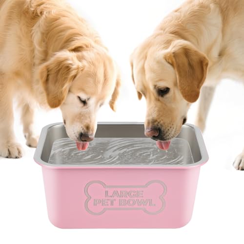 3 Gallonen Großer Hund Wassernapf, Hohe Kapazität Edelstahl Hundenäpfe Indoor Outdoor Wassernapf für Hunde Metall Haustier Futter Schüssel für Mittlere Große Riesen Rasse Leicht zu Reinigen (Rosa) 3 Gallonen Großer Hund Wassernapf, Hohe Kapazität Edelstahl Hundenäpfe Indoor Outdoor Wassernapf für Hunde Metall Haustier Futter Schüssel für Mittlere Große Riesen Rasse Leicht zu Reinigen (Rosa) von Lonepetu