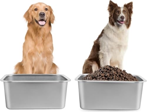 Großer Hundenapf für Hunde, 2 Stück, Edelstahl-Metall-Hundenäpfe, große Kapazität, Haustier-Futternapf, Wassernapf für drinnen und draußen, universell für riesige Hunde, 40 x 30 x 15 cm Großer Hundenapf für Hunde, 2 Stück, Edelstahl-Metall-Hundenäpfe, große Kapazität, Haustier-Futternapf, Wassernapf für drinnen und draußen, universell für riesige Hunde, 40 x 30 x 15 cm von Lonepetu