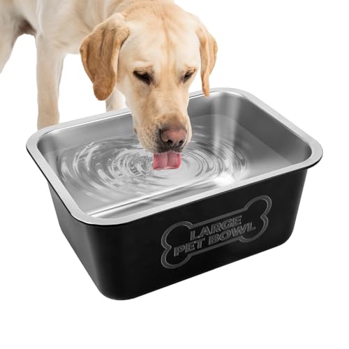 Lonepetu 3 Gallonen Großer Hund Wassernapf, Edelstahl Metall Hundenäpfe Große Kapazität Haustier Futternapf Wassernapf für Innen und Außen Universal für Mittlere bis Riesen Hunde Schwarz Lonepetu 3 Gallonen Großer Hund Wassernapf, Edelstahl Metall Hundenäpfe Große Kapazität Haustier Futternapf Wassernapf für Innen und Außen Universal für Mittlere bis Riesen Hunde Schwarz von Lonepetu