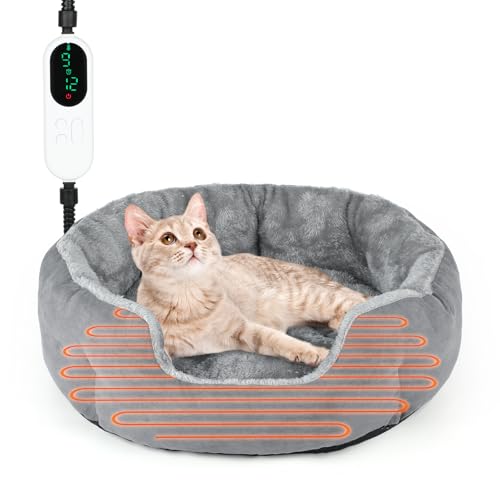 Lonepetu Beheiztes Katzenbett für den Innenbereich, 47 cm, weiches beheiztes Haustierbett für Indoor-Katzen mit Timer und Temperatur einstellbar, wärmendes Katzenbett, Heizkissen für Indoor-Katzen, Lonepetu Beheiztes Katzenbett für den Innenbereich, 47 cm, weiches beheiztes Haustierbett für Indoor-Katzen mit Timer und Temperatur einstellbar, wärmendes Katzenbett, Heizkissen für Indoor-Katzen, von Lonepetu