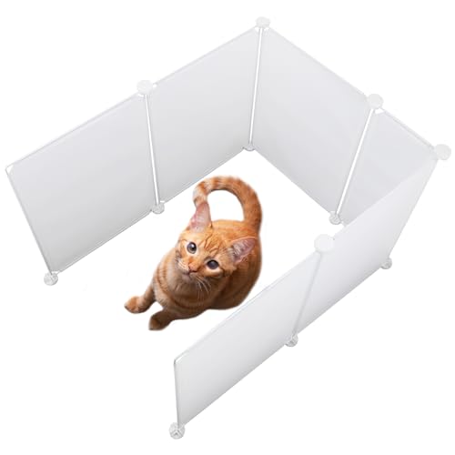 Lonepetu DIY Katzentoilette Spritzschutz,6 Stück Spritzschutz für Offene Katzentoilette Faltbar Pee Shields Katze zum Wand Schützen,Leicht zu Reinigen, Einfach zu Montieren(Weiß) von Lonepetu