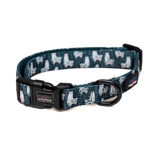 Long Paws Reflektierendes Gepolstertes Hundehalsband Bequeme Hohe Sichtbarkeit Haustier Hundehalsband mit Verstellbarer Sicherheitsschnalle für Hunde in Mehreren Farbdesigns (S - Klein, Lama) von Long Paws
