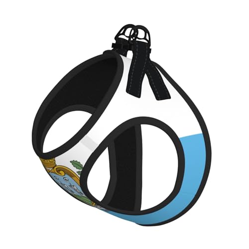Hundegeschirr und Leine, Motiv: Flagge von San Marino, atmungsaktiv, verstellbar, ausbruchsichere Weste für Hunde, Katzen von Longzehao