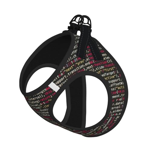 Hundegeschirr und Leine, Programmiercode-Druck, atmungsaktiv, verstellbar, ausbruchsicher, Weste für Hunde, Katzen von Longzehao