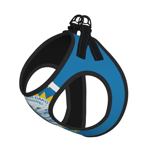 Hundegeschirr und Leine, Set mit South Dakota-Flagge, atmungsaktiv, verstellbar, ausbruchsichere Weste für Hunde, Katzen von Longzehao
