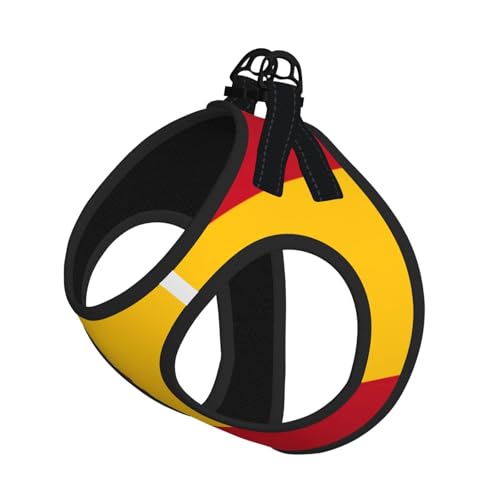 Hundegeschirr und Leine mit spanischer Flagge, atmungsaktiv, verstellbar, ausbruchsicher, Weste für Hunde, Katzen von Longzehao