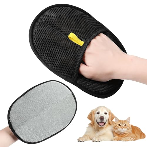 Lonnalee Fellmagnet Handschuhe Doppelseitig für Hunde & Katzen, Fellhandschuhe Fingerlos Katze, Wiederverwendbare Fell Magnet Handschuhe Für Haustiere, Kleidung, Sofa von Lonnalee