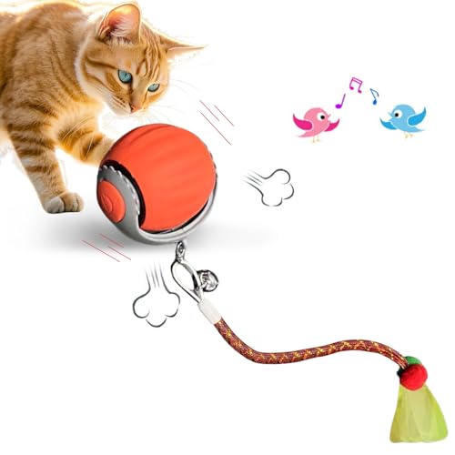 Loongroad Interaktives Spielzeug für Haustiere, elektrisch, interaktiv, für Hunde und Katzen, intelligenter Ball, automatisches Rollspielzeug für Katzen und Hunde (Orange) von Loongroad