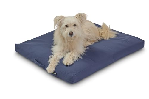 Loop blaues orthopädisches Hundekissen für mittelgroße bis große Hunde, rechteckiges Hundebett, wasserfester Boden und Antirutsch-Noppen, nachhaltig aus Upcycling-Kreislauf 'HUNDELOUNGE' Loop blaues orthopädisches Hundekissen für mittelgroße bis große Hunde, rechteckiges Hundebett, wasserfester Boden und Antirutsch-Noppen, nachhaltig aus Upcycling-Kreislauf 'HUNDELOUNGE' von Loop