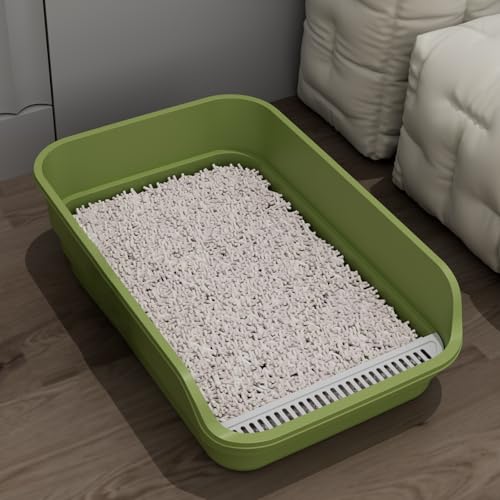 LoopTime Extea Große Katzentoilette mit hohen Seiten, Katzentoiletten für Innenkatzen, Katzentoilette für Kätzchen, Katzentoilette mit niedrigem Eingang, leicht zu reinigen, spritzwassergeschützt von LoopTime