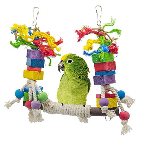 Loopunk Bunte Spielzeug für Papageien, Sitzstangen für Papageien, Schaukel zum Aufhängen,Vogel Papagei Schaukel Spielzeug. von Loopunk
