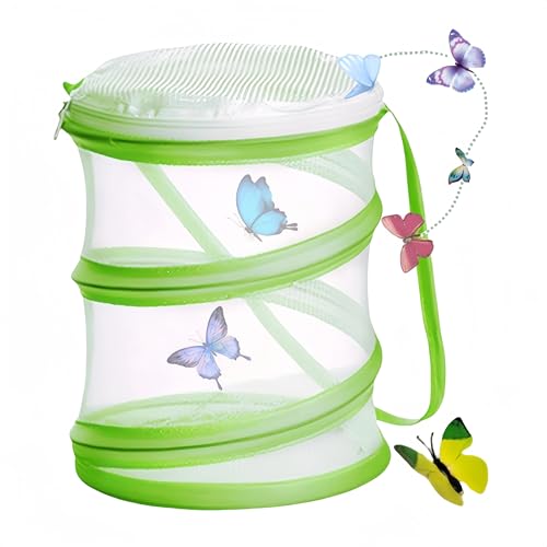 Butterfly Habitat Cage, Faltbares Insektenfangnetz, Insektenvermehrung, Netz, tragbarer Schmetterling für Kinder, Insekten, Fangen und wissenschaftliche Bildung (grün) Loopunk von Loopunk