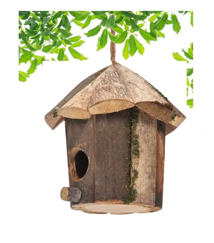 Loopunk Nistkasten für Vögel aus Holz, natürliches Vogelhaus aus Holz, Nistkasten für Vögel für Garten im Freien Terrasse Nistkasten Dekoratives Nest Loopunk Nistkasten für Vögel aus Holz, natürliches Vogelhaus aus Holz, Nistkasten für Vögel für Garten im Freien Terrasse Nistkasten Dekoratives Nest von Loopunk