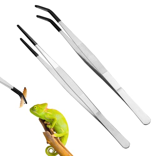 Loovisse 2 PCS Lange Pinzette Edelstahl,Futterzange mit Gummispitze Gerade,Stainless Steel Reptile Feeding Tongs with Rubber Tip,Fütterungspinzette für Reptilien,Aquarium-Pinzette für Bastelarbeiten Loovisse 2 PCS Lange Pinzette Edelstahl,Futterzange mit Gummispitze Gerade,Stainless Steel Reptile Feeding Tongs with Rubber Tip,Fütterungspinzette für Reptilien,Aquarium-Pinzette für Bastelarbeiten von Loovisse
