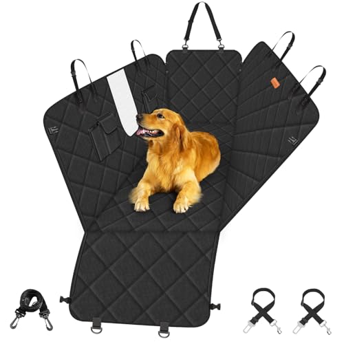 Looxmeer Hundedecke Auto Rückbank, Wasserdicht Kratzfest Autoschondecke Hund Rücksitz mit Seitenschutz und Sichtfenster, Hunde Autodecke Hundematte Hundesitz für SUV PKW LKW, 137 x 147 cm von Looxmeer