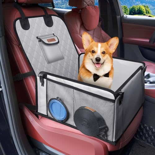 Looxmeer Hunde Autositz Extra Stabiler für Kleine Mittlere Hunde, Auto Hundesitz mit Verstärkte Wände und Sicherheitsgurte, Wasserdicht Hundeautositz für Rück- und Vordersitz, Grau Looxmeer Hunde Autositz Extra Stabiler für Kleine Mittlere Hunde, Auto Hundesitz mit Verstärkte Wände und Sicherheitsgurte, Wasserdicht Hundeautositz für Rück- und Vordersitz, Grau von Looxmeer