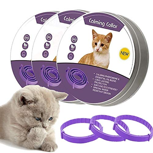 Lopnord Beruhigendes Halsband für Katzen, Verstellbar Reduzieren Linderung von Angst Pheromon für Ihr Haustier, Sichere und wasserdichte Pheromone Katzenhalsbänder Beruhigen (3er Pack) von Lopnord