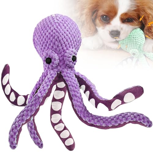 32 cm Whisker Spot Octopus Hundespielzeug, 2025 Neu Oktopus Hundespielzeug, Haustierplüschspielzeug für Hund, Interaktives Plüsch Hundespielzeu, Langlebiges Quietscher Plüsch Hundespielzeu (Lila) von Lopreg