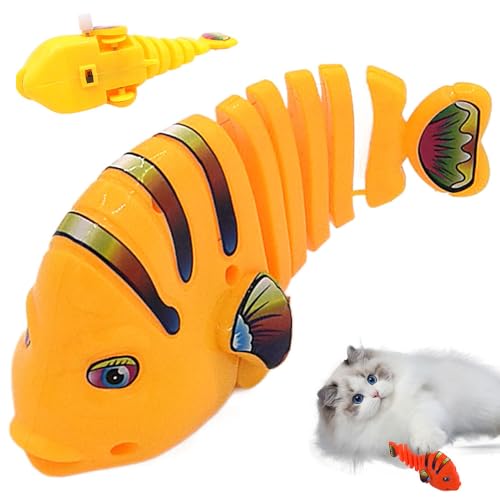 Lopreg Plastic Wind-Up Wiggle Fish Toys, Uhrwerk Schwingendes Zeichentrickfischspielzeug, Kunststoff Mini Fisch Spielzeug,Interaktives Katze Spielzeug, Wackelndes Fischspielzeug aus Kunststoff (A) von Lopreg