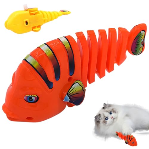 Lopreg Plastic Wind-Up Wiggle Fish Toys, Uhrwerk Schwingendes Zeichentrickfischspielzeug, Kunststoff Mini Fisch Spielzeug,Interaktives Katze Spielzeug, Wackelndes Fischspielzeug aus Kunststoff (C) von Lopreg