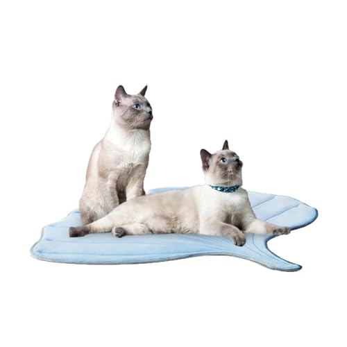 Vegasvape Dog Cooling Mat, Große Blattförmige Haustierkühlmatte,Kühlmatte Hunde Katzen, Selbstkühlende Hundematte, Haustiere Hundekühlmatte für Klein Haustiere Sommer (Blau, S: 91 * 86cm) von Lopreg