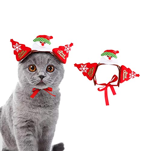 Lopsity Katzen-Hunde-Kostüm, niedliche Weihnachtskopfbedeckung, Weihnachts-Stirnbänder, verstellbarer Riemen, passend für die meisten Katzen und Hunde (A) von Lopsity