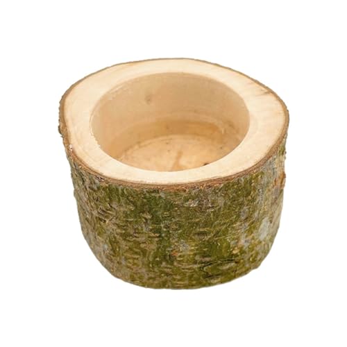 Losueeun Haustier-Hamster-Futternapf Aus, Hamster-Eichhörnchen-Futternapf, Holzscheit, Nagerspielzeug für Kleintiere, Futternäpfe, Einfach zu Bedienen von Losueeun