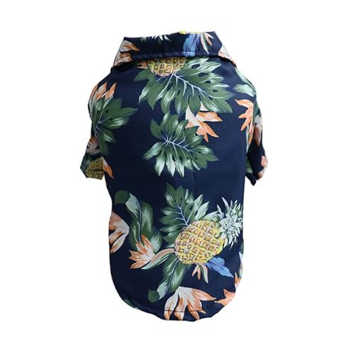 Losuya Hawaii-Hunde-Shirts, Haustier-Sommer-Blume, Ananas-Shirt für kleine bis mittelgroße Welpen, Hunde und Katzen (Größe S, Marineblau) von Losuya