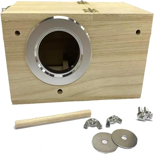 Losxuido Massivholz Papagei Zucht Box Wellensittich Holz Zuchtbox Vogelzuchtbox Wellensittichhaus Sittich Nistkasten Vogelhaus für Wellensittich Exoten Papagei Sittich (Unsichtbar, Set 1) von Losxuido