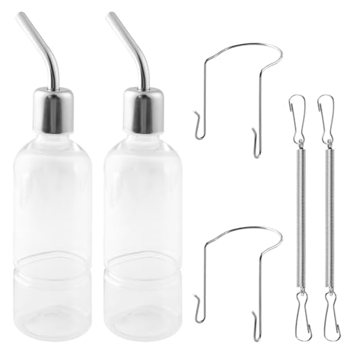 Lotsdonxia 2-teiliges Haustier-Bewässerungsflaschen-Set, hängende Trinkflasche, leckende Trinkflaschen, tropffreier automatischer Wasserspender für Kaninchen, Hamster, Kätzchen, Chinchillas und andere von Lotsdonxia
