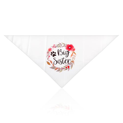 Lotsdonxia Hundehalstuch aus Baumwolle, mit Blumenmuster, verstellbar, dreieckig, für Hochzeiten, Geburtstage, Partys, waschbar, langlebiges Geschenk für Hunde, Katzen, Welpen (Schwester) von Lotsdonxia