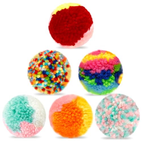 Lotsdonxia Interaktives Katzenspielzeug-Set, leicht und flexibel, 5 cm, weiches und buntes Plüsch-Pompon-Bälle für pelzige Freunde, Kätzchen, 6 Stück Lotsdonxia Interaktives Katzenspielzeug-Set, leicht und flexibel, 5 cm, weiches und buntes Plüsch-Pompon-Bälle für pelzige Freunde, Kätzchen, 6 Stück von Lotsdonxia