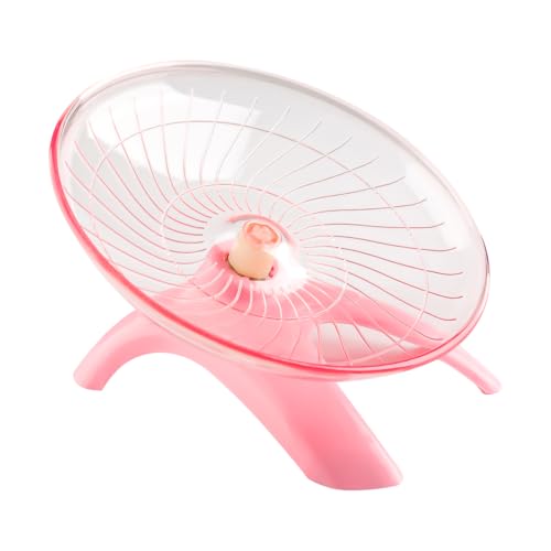 Lotsdonxia Super-Silent Fliegende Untertasse Hamsterrad, Rutschfestes Wellendesign, Stabiles Kunststoff- und Stahllager, Leise Laufrad für Hamster, Rennmäuse & Kleine Haustiere (Rosa) von Lotsdonxia