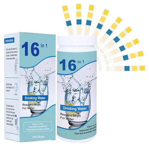 Lotvic 100 Stück Trinkwasser Teststreifen, Wassertester Trinkwasser 16-in-1, Spa und Pool Teststreifen, Wasserhärte Messen, Pool Wassertester, PH Wert, Härte, Wasser Test Wasserqualität Analyse Lotvic 100 Stück Trinkwasser Teststreifen, Wassertester Trinkwasser 16-in-1, Spa und Pool Teststreifen, Wasserhärte Messen, Pool Wassertester, PH Wert, Härte, Wasser Test Wasserqualität Analyse von Lotvic