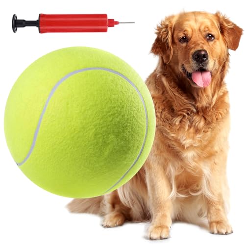 Lotvic Riesiger Tennisball, 24 cm große Tennisbälle für Hunde, aufblasbare Hunde-Tennisbälle mit Luftpumpe, übergroßer Tennisball für Hunde, Kinder, Erwachsene, Indoor-Outdoor-Strandsport (1 Stück) Lotvic Riesiger Tennisball, 24 cm große Tennisbälle für Hunde, aufblasbare Hunde-Tennisbälle mit Luftpumpe, übergroßer Tennisball für Hunde, Kinder, Erwachsene, Indoor-Outdoor-Strandsport (1 Stück) von Lotvic