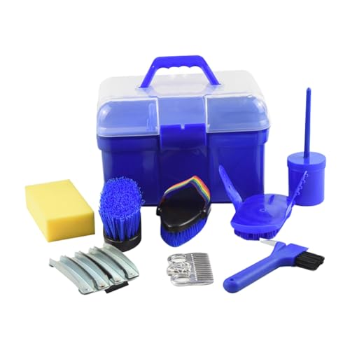 Loufy Horse-Grooming-Set, Pferdepflege-Kit-Box, Reinigungs-Kit-PP-Oval-Massage-, Hufkratzer, Anfänger-Reitkamm Loufy Horse-Grooming-Set, Pferdepflege-Kit-Box, Reinigungs-Kit-PP-Oval-Massage-, Hufkratzer, Anfänger-Reitkamm von Loufy