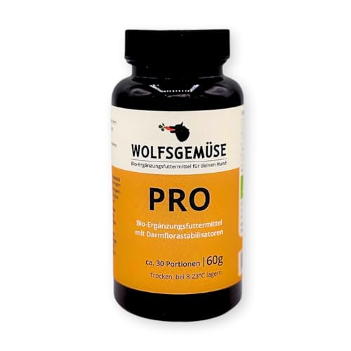 Wolfsgemüse PRO – Ergänzungsfuttermittel für Hunde mit Darmflorastabilisator | Mit fermentierter Karotte & Inulin | getreidefrei und vegan | Für alle Hunderassen & Größen (Monatsvorrat) von Louie's grünepflaume