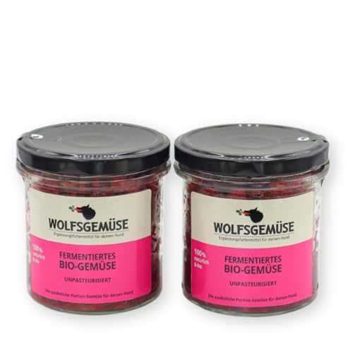 Wolfsgemüse - frisches, fermentiertes Bio-Gemüse für Hunde - getreidefrei und ohne künstliche Zusätze - 100% natürlich - ausgewogene Rohfütterung - Barf - Ergänzungsfuttermittel (2 Packungen) von Louie's grünepflaume