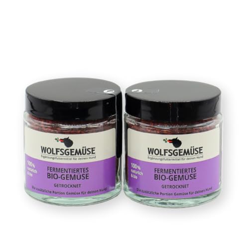 Wolfsgemüse - getrocknetes, fermentiertes Bio-Gemüse für Hunde - getreidefrei und ohne künstliche Zusätze - 100% natürlich - ausgewogene Rohfütterung - Barf - Ergänzungsfuttermittel (60 g (2er Pack)) von Louie's grünepflaume