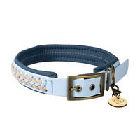Trendfährte Hundehalsband BioThane® [XXS: 23-30 cm x 24 mm - Himmelblau/Beige] von Loulourella