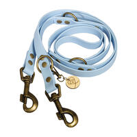 Trendfährte Hundeleine BioThane® 3-fach verstellbar [L/XL: 2 m x 19 mm - Himmelblau/Beige] von Loulourella