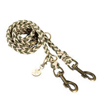 Trendfährte Hundeleine Paracord eckig geflochten [S: 2 m x 8 mm - Oliv/Beige] von Loulourella