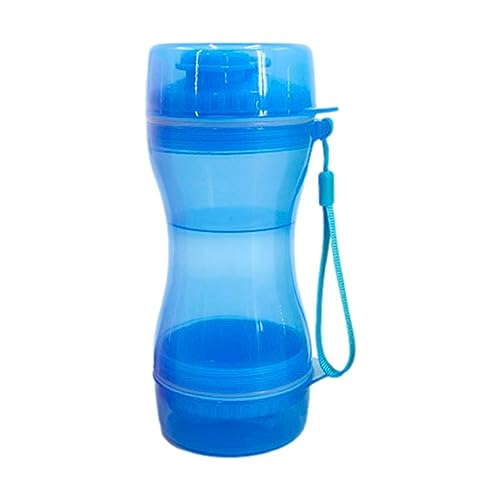 Hunde Reise Wasserflasche, Tragbare Haustier Wasserflasche mit Futterbehälter 2 in 1, Hund Wasserbecher mit Trinkfutterautomat und Futterbehälter für Haustiere, Welpen, Katzen, Hund Loupsiy von Loupsiy