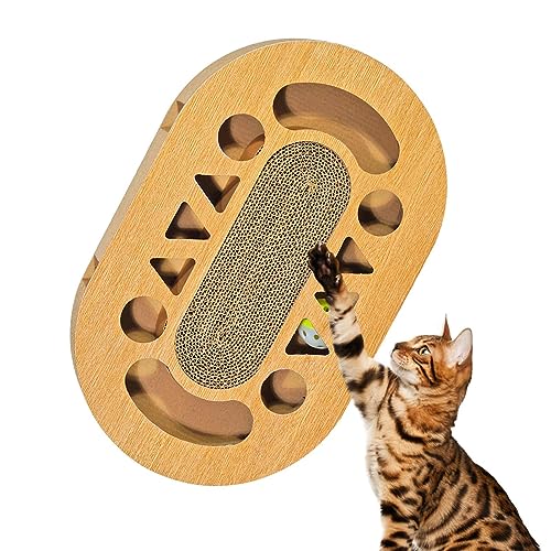 Katzenkratzer mit Katzenminze | Kratzpad mit Katzenminze Glocke Ball | Mehrere Formen Wellpappe Katzenkratzbox zur Linderung von Langeweile, hält Katzen gesund Loupsiy von Loupsiy