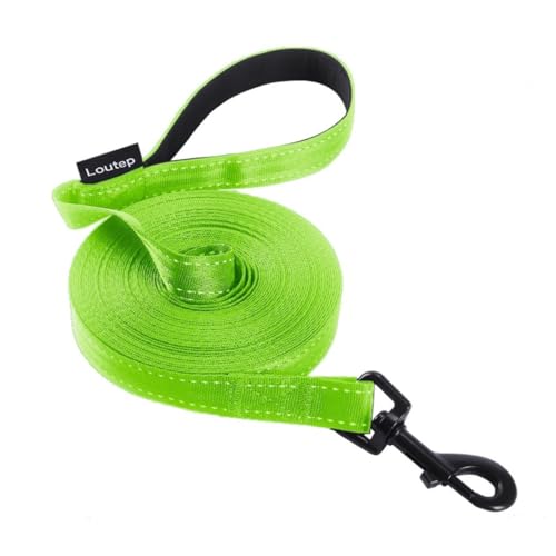 Loutep Reflektierende Trainingsleine für Hunde, 3 m, 5 m, 10 m, 15 m, 20 m, 25 m, 30 m, starkes Nylonseil, extra lange Leine, Hundeleine mit gepolstertem Griff, für große, mittelgroße und kleine Loutep Reflektierende Trainingsleine für Hunde, 3 m, 5 m, 10 m, 15 m, 20 m, 25 m, 30 m, starkes Nylonseil, extra lange Leine, Hundeleine mit gepolstertem Griff, für große, mittelgroße und kleine von Loutep