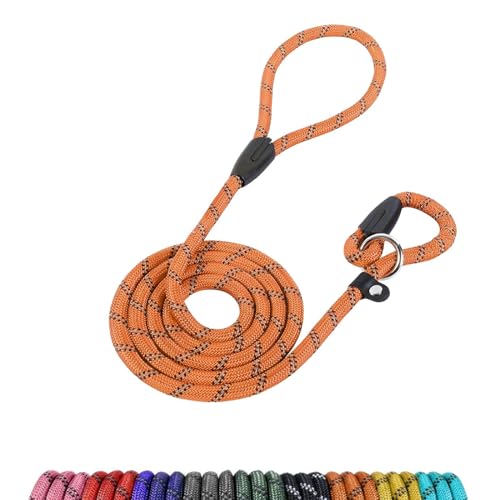 Loutep Retrieverleine für Hunde, 1,8 m, orangefarbenes Seil, mit reflektierenden Nähten, einfaches Anziehen, kein Halsband oder Geschirr erforderlich, ideal für große und mittelgroße Hunde Loutep Retrieverleine für Hunde, 1,8 m, orangefarbenes Seil, mit reflektierenden Nähten, einfaches Anziehen, kein Halsband oder Geschirr erforderlich, ideal für große und mittelgroße Hunde von Loutep