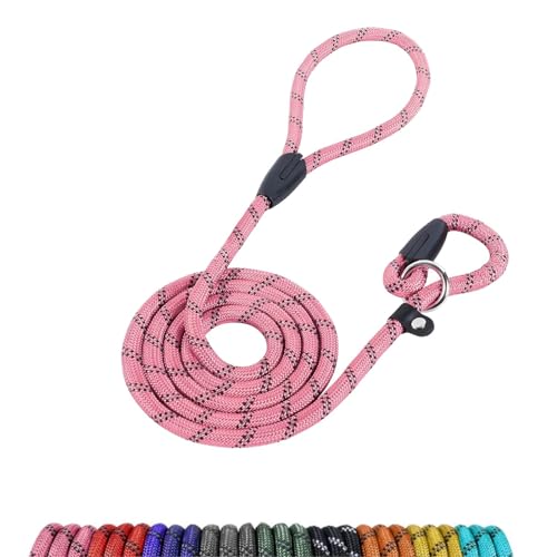 Loutep Retrieverleine für Hunde, 1,8 m, rosa Seil mit reflektierenden Nähten, zum einfachen Hineinschlüpfen ohne Halsband oder Geschirr, ideal für große und mittelgroße Hunde Loutep Retrieverleine für Hunde, 1,8 m, rosa Seil mit reflektierenden Nähten, zum einfachen Hineinschlüpfen ohne Halsband oder Geschirr, ideal für große und mittelgroße Hunde von Loutep